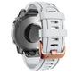 White silicone watch band with rose-gold buckle and adjustable holes, 20mm width