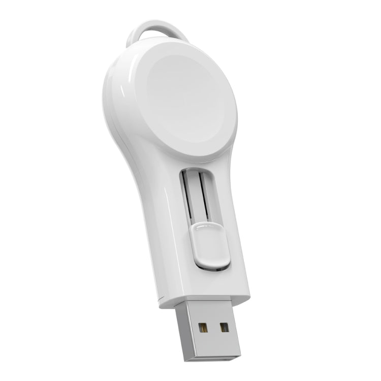 White USB magnetic suction wireless charger with suction head and USB plug
