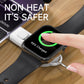 Black magnetic suction wireless charger with green charging progress ring