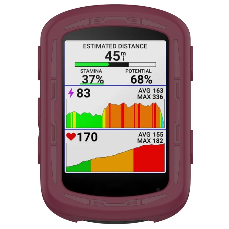 Maroon silicone protective case with clear screen window for bike GPS