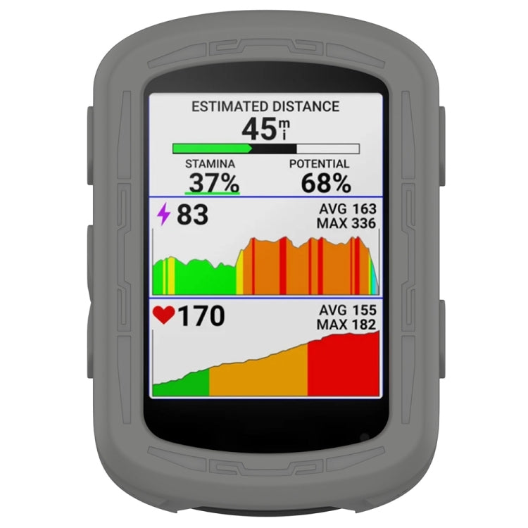 Gray silicone protective case with clear screen window for bike GPS