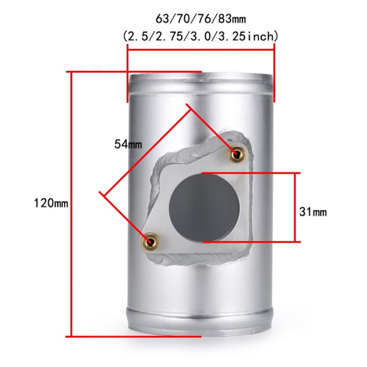 XH-UN602 Car Modified Engine Air Flow Meter Flange Intake Sensor Base for Toyota / Mazda, 63mm, 70mm, 76mm, 83mm