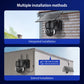 Solar dome security camera shown on exterior wall with mounting bracket