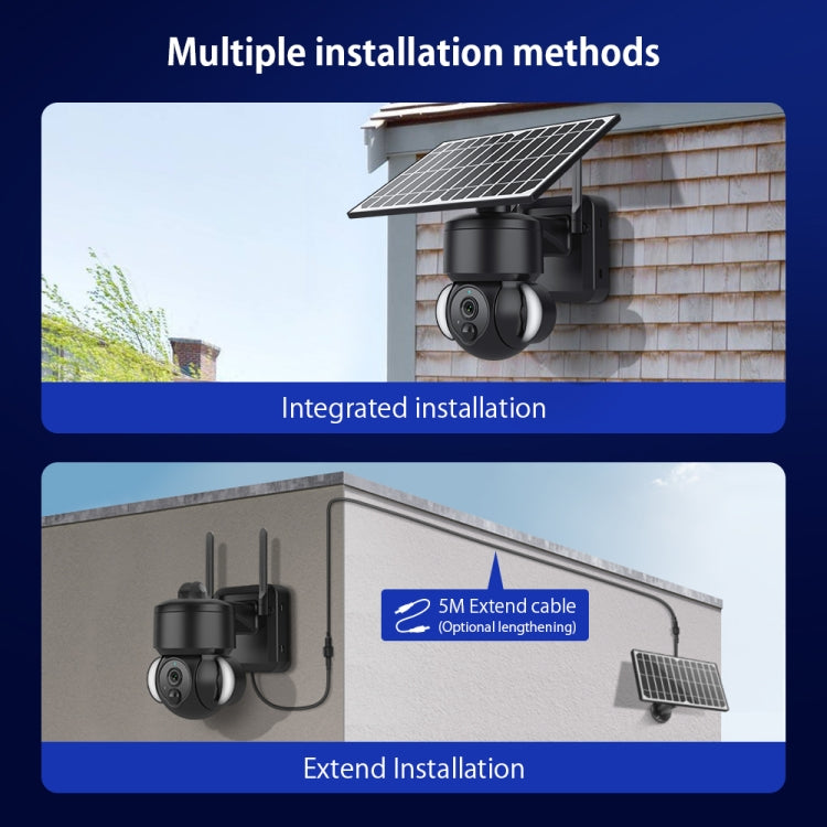 Solar dome security camera shown on exterior wall with mounting bracket