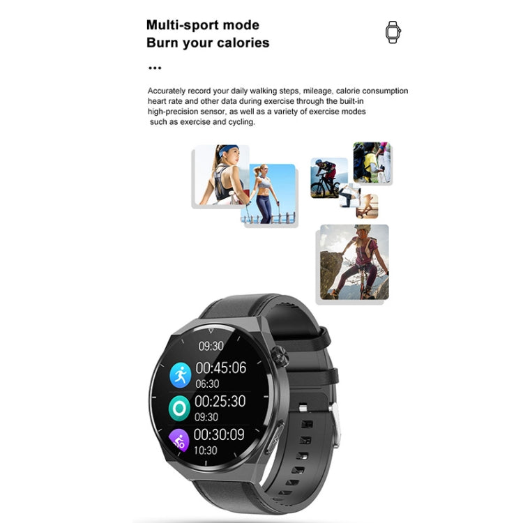 Black silicone band smart watch with multi-sport mode round display