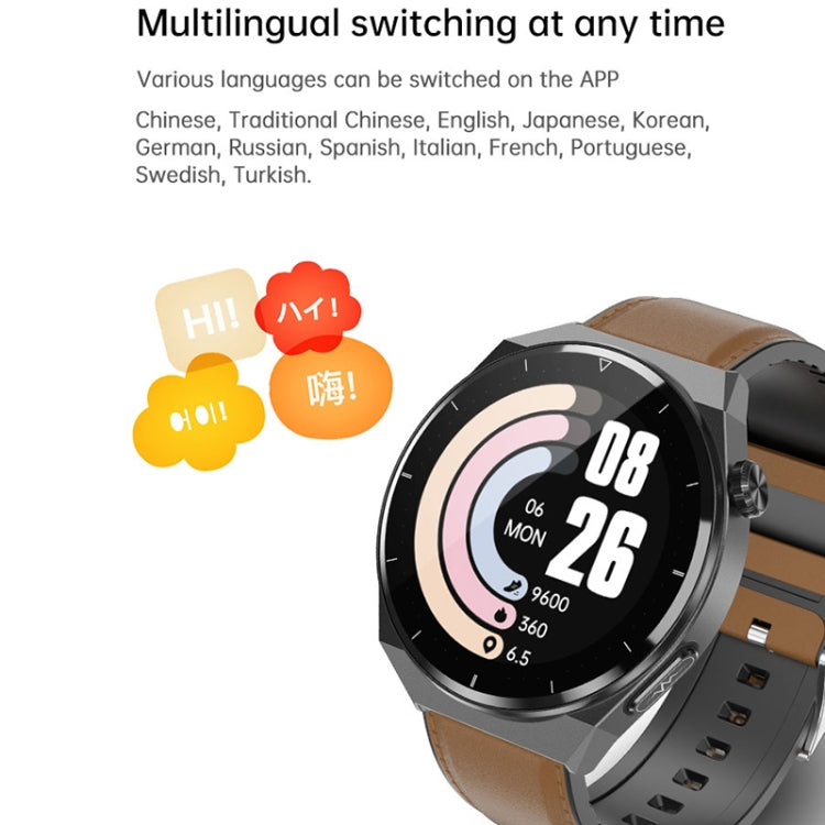 Red silicone band smart watch with health display and day/date readout