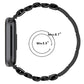 Black adjustable watch band with size range, Min 5.5 in and Max 8.7 in