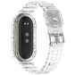 Transparent silicone watch band for Mi Band 8 in black with clear clasp
