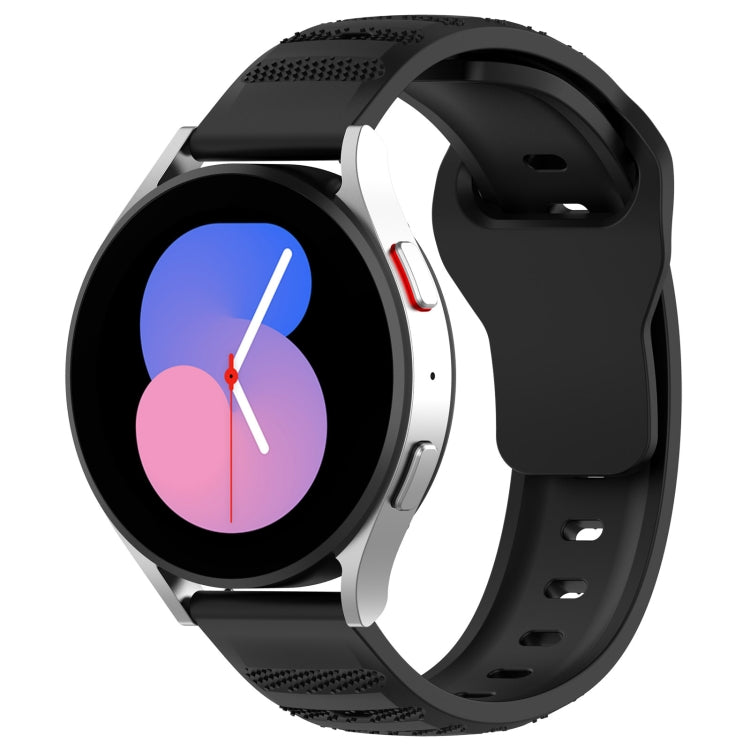 Silicone replacement watch band, black, dotted texture with clasp and strap holes