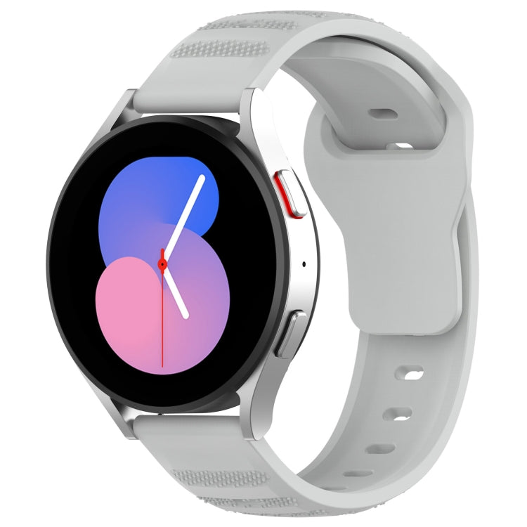 Silicone watch band with dots pattern, light grey, with pin-and-loop clasp