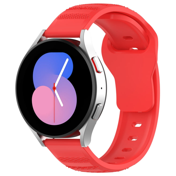 Silicone replacement watch band, red, dotted texture and adjustment holes