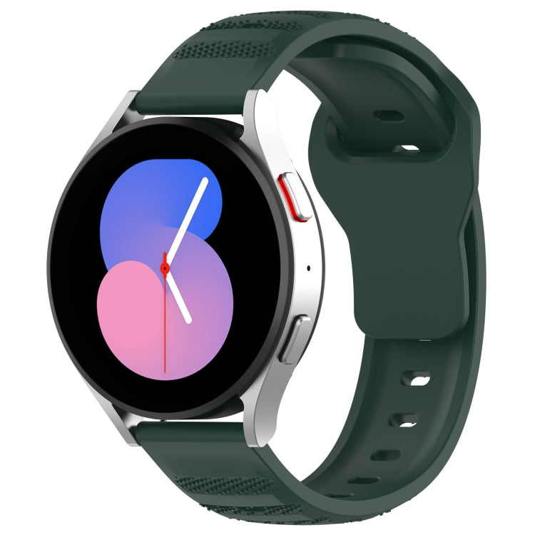 Silicone watch band with dots pattern, dark green, secured with pin-and-loop clasp