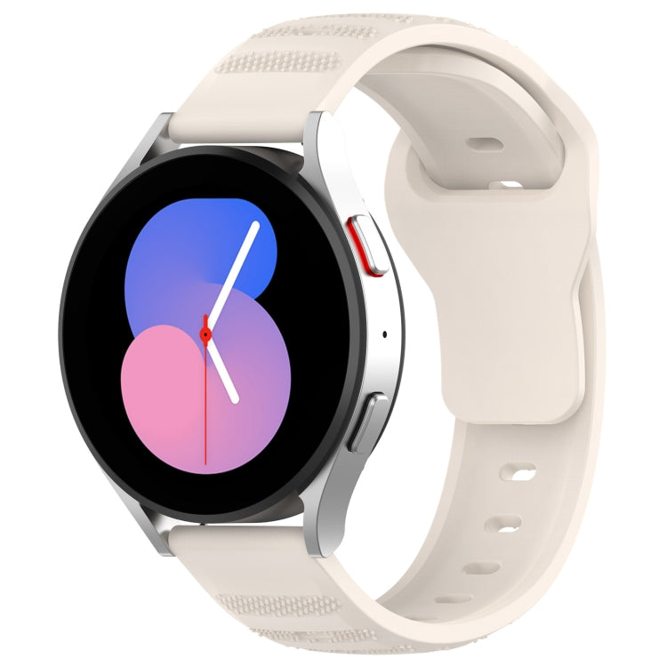 Silicone watch band with dots pattern, starlight white, secured with pin-and-loop clasp
