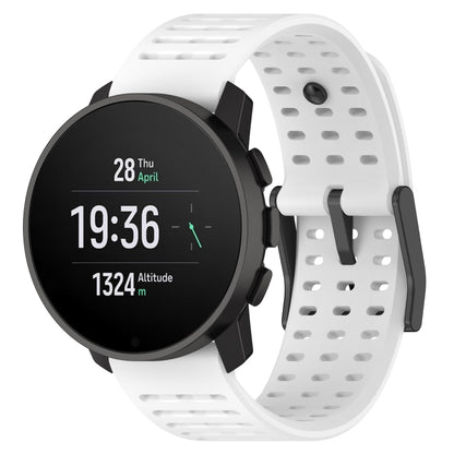 Silicone sport watch band, white perforated design, for Suunto 9 Peak Pro/Vertical/Race
