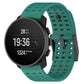 Teal silicone watch band with perforated strap and quick-release pins