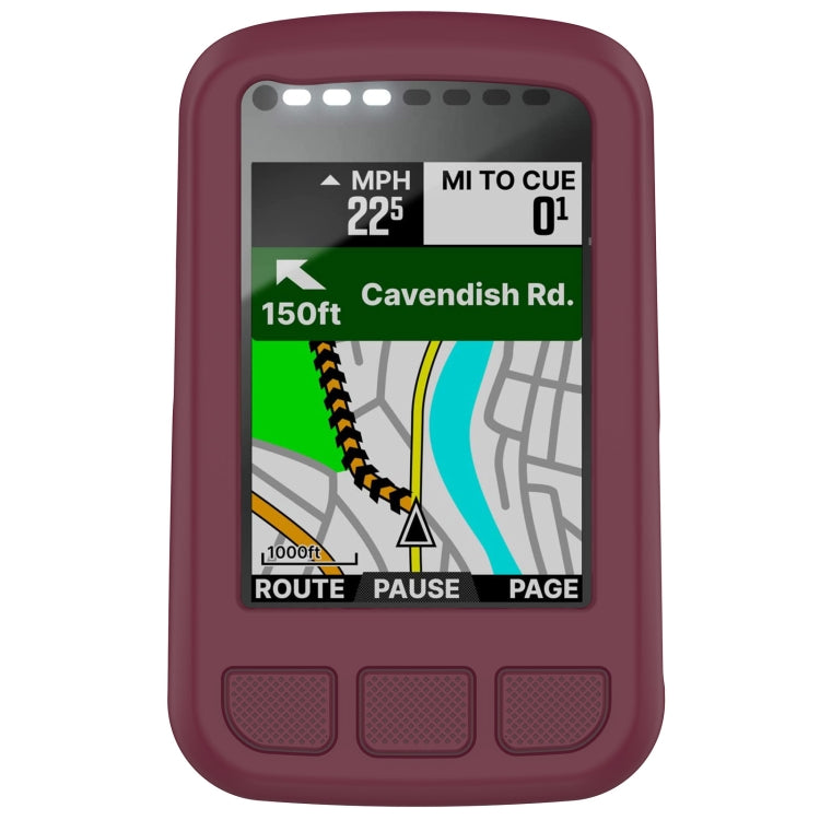 Wine red silicone protective case with screen cutout and textured bottom grip pads