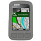 Dark gray silicone protective case with screen cutout and textured bottom grip pads