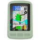 Light green silicone protective case front view with screen window and three speaker grilles.