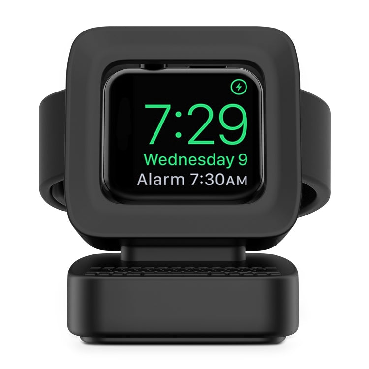 Black dual watch charging stand with front display window