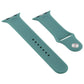 Teal silicone watch strap long section, curved ends with silver connector disk