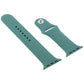 Teal silicone watch strap long section with rounded lug and adjustment holes
