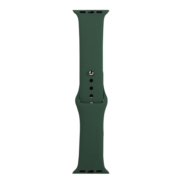 Silicone watch replacement strap, long section, dark green; pin and sizing holes