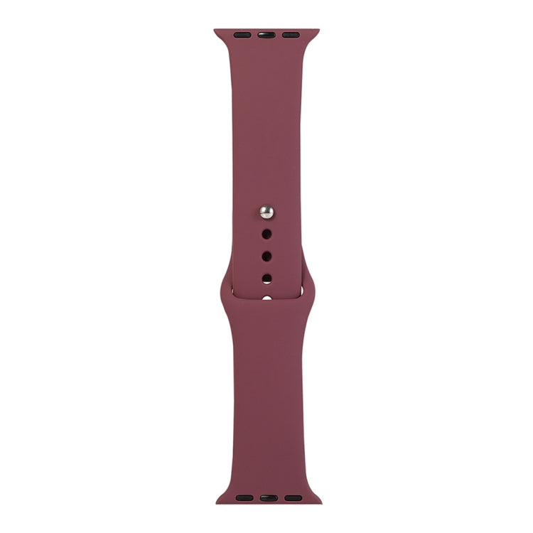 Silicone watch replacement strap, long section, burgundy; pin and sizing holes