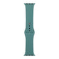 Silicone watch replacement strap, long section, teal green; pin and sizing holes