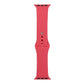Silicone watch replacement strap, long section, coral red; pin and sizing holes