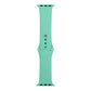 Silicone watch replacement strap, long section, mint green with pin-and-buckle holes
