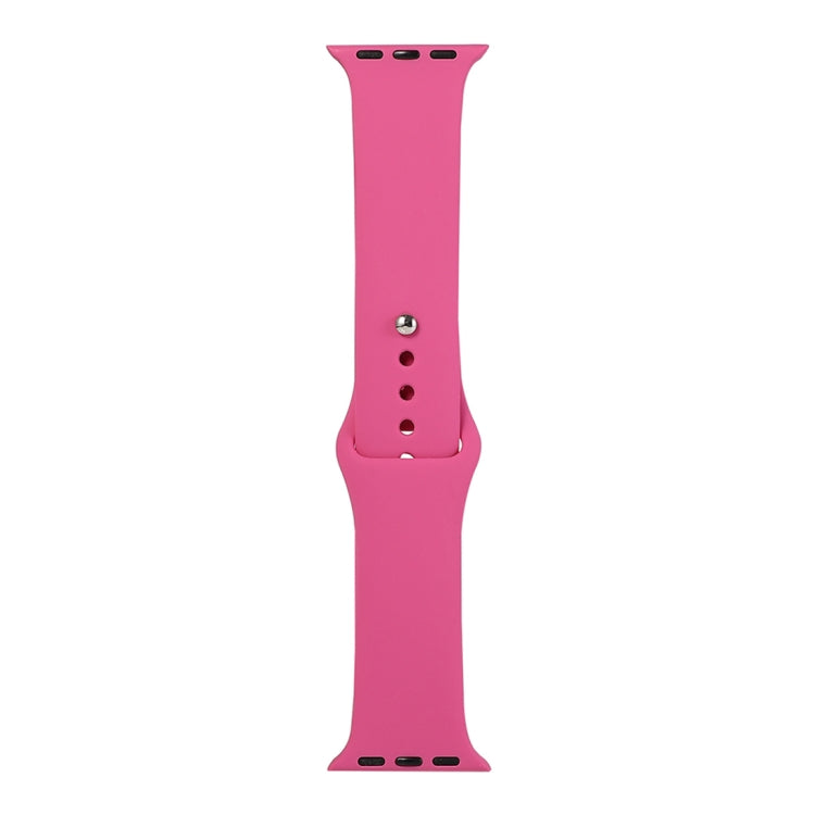 Silicone watch replacement strap, long section, hibiscus pink with pin-and-buckle holes