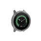 Transparent TPU watch case with dark protective bumper and raised rim for round smartwatch.