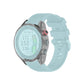Light clear TPU watch case cover with raised bezel and cutouts for round smartwatch.
