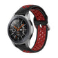 Two-tone silicone replacement wrist strap with red perforations and black clasp