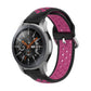 Two-tone silicone replacement wrist strap with pink perforations and black clasp