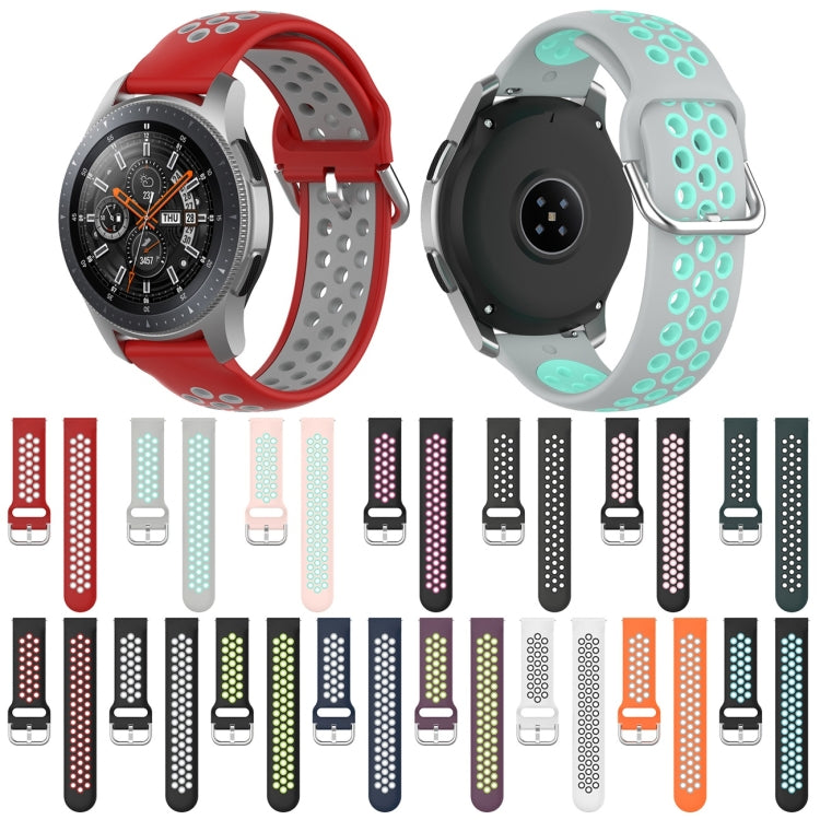 Assorted set of two-tone silicone replacement watch straps with perforated bands