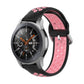 Two-tone silicone watch wrist strap with perforations, pink and black, metal clasp
