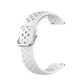 White perforated silicone watch wrist strap with metal buckle, adjustable band