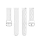 Set of white perforated silicone wrist straps with metal buckles
