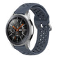 Blue gray silicone sport wrist strap with perforated holes and metal pin buckle