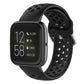 Black silicone sport wrist strap with perforations and metal pin buckle