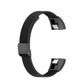 Black mesh replacement watch strap with clasp, end-piece close view