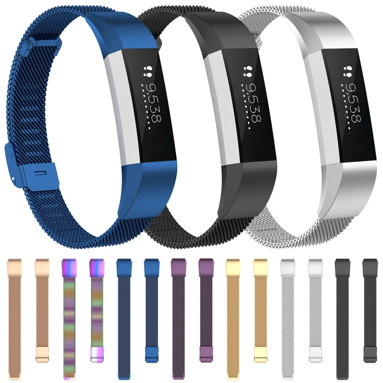 Assorted mesh metal watch straps with rectangular clasps for Fitbit Alta