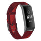 For Fitbit Charge 4 / Charge 3 / Charge 3 SE Stainless Steel Head Grain Nylon Denim Replacement Strap Watchband