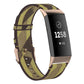 For Fitbit Charge 4 / Charge 3 / Charge 3 SE Stainless Steel Head Grain Nylon Denim Replacement Strap Watchband