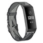 For Fitbit Charge 4 / Charge 3 / Charge 3 SE Stainless Steel Head Grain Nylon Denim Replacement Strap Watchband