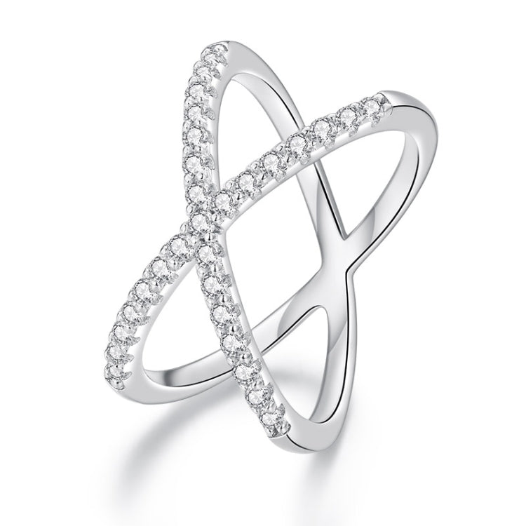 S925 sterling silver white gold plated dual-layer moissanite ring