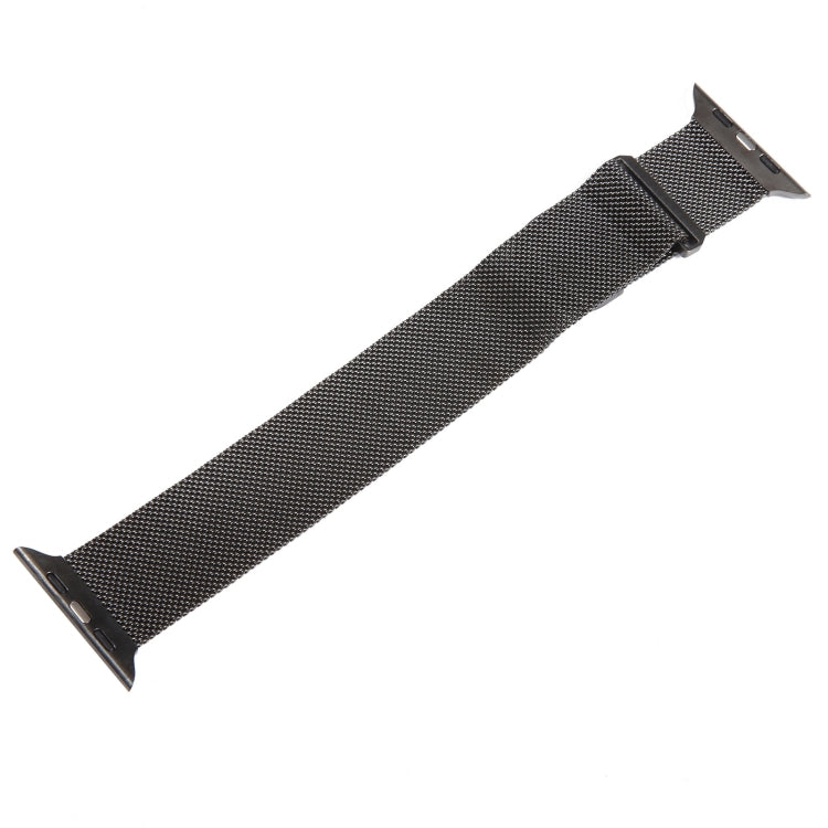 Gunmetal milanese metal magnetic watch band with textured mesh and clasp