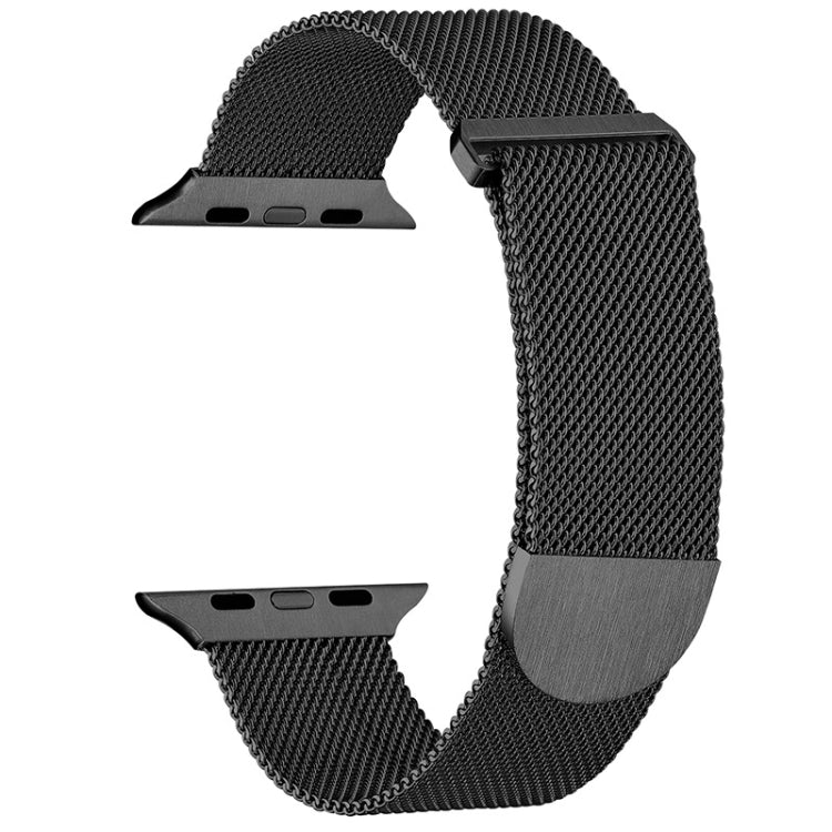 Milanese metal magnetic watch band, black mesh with metal clasp