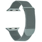 Milanese metal magnetic watch band in teal green, mesh strap with clasp cutouts